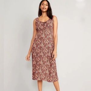 Old Navy Floral Midi Maxi Soft Crepe Dress